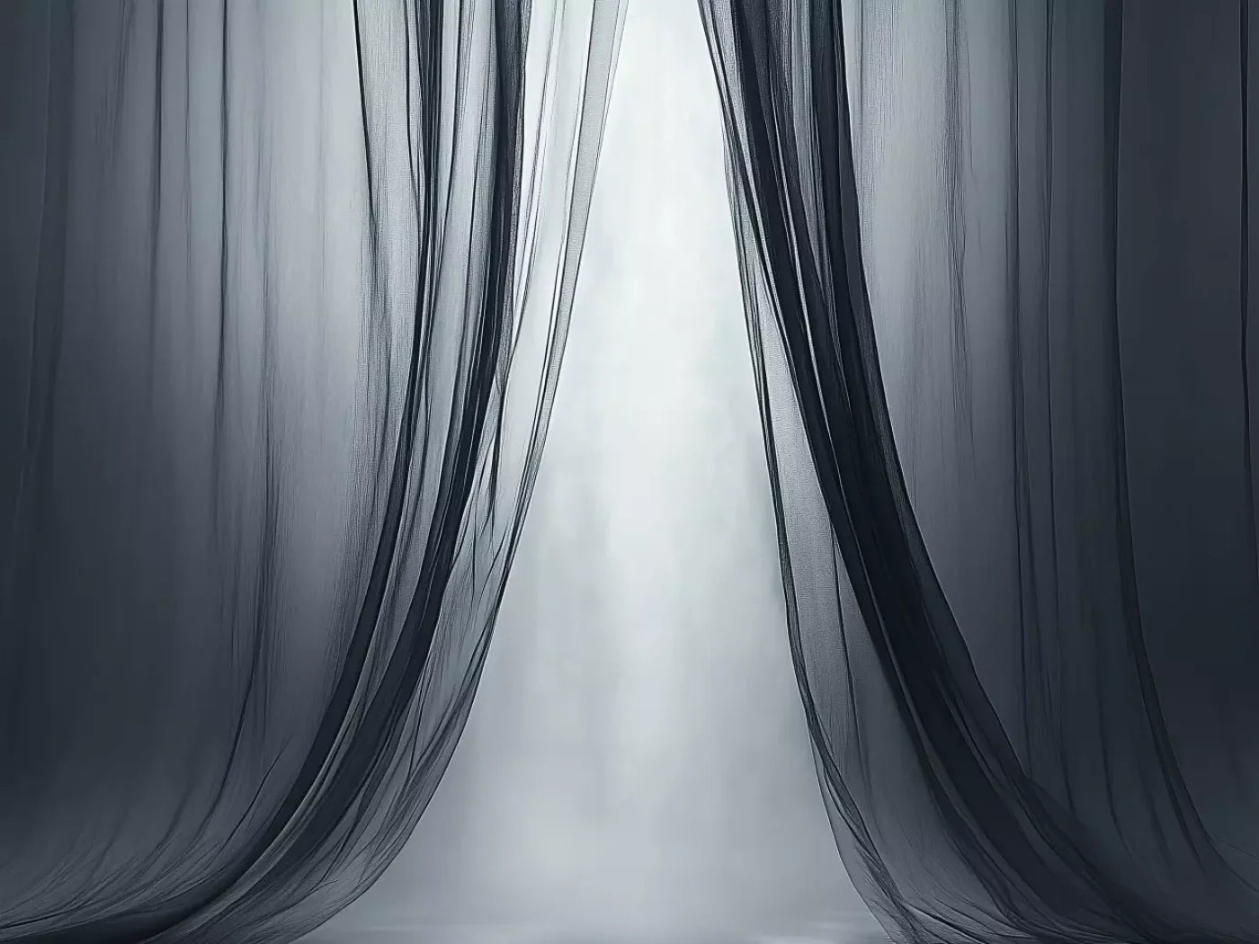 Grey Sheer Curtains I 8’X6’ Fleece (96 X 72 Inch) Backdrop