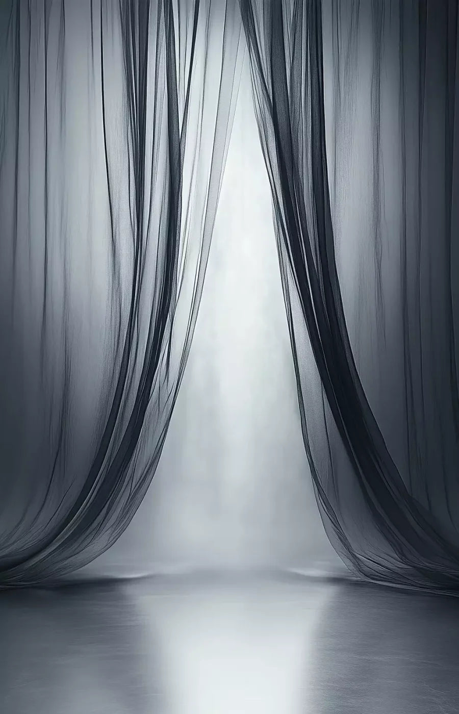 Grey Sheer Curtains I 9’X14’ Ultracloth (108 X 168 Inch) Backdrop