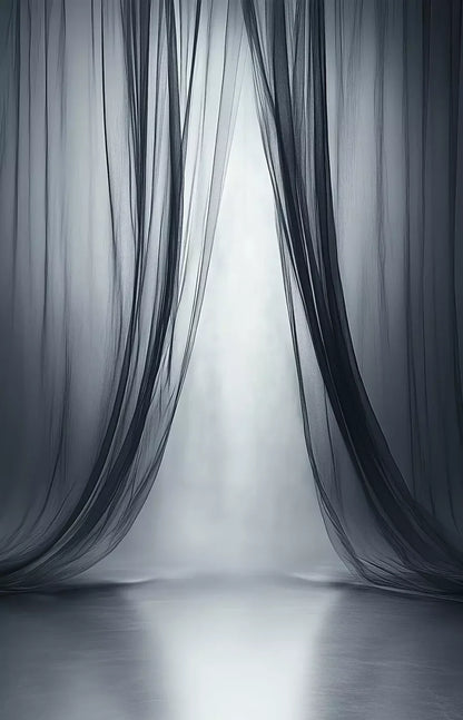 Grey Sheer Curtains I 9’X14’ Ultracloth (108 X 168 Inch) Backdrop