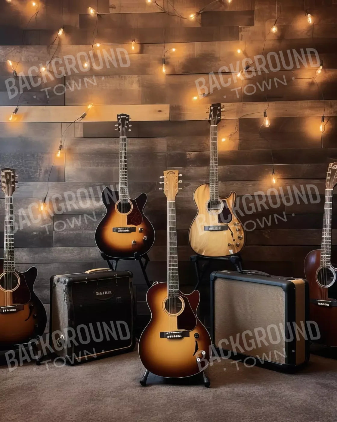 Guitar 1 8X10 Fleece ( 96 X 120 Inch ) Backdrop