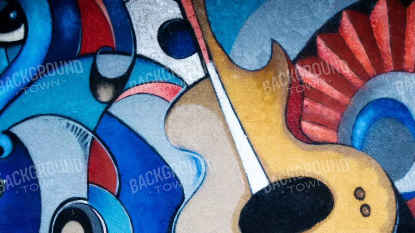Guitar Graffiti 14’X8’ Ultracloth (168 X 96 Inch) Backdrop