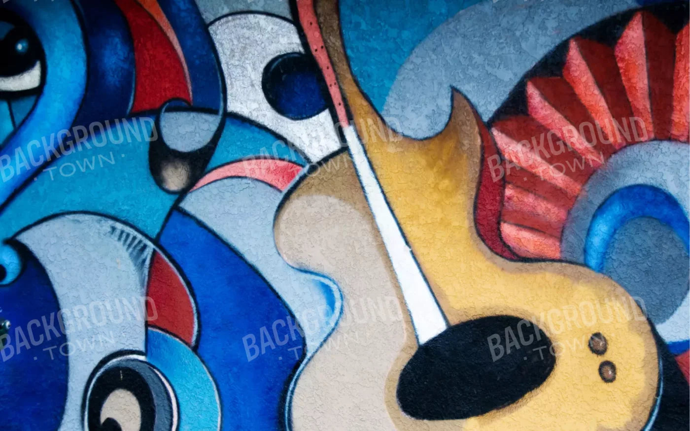 Guitar Graffiti 14’X9’ Ultracloth (168 X 108 Inch) Backdrop
