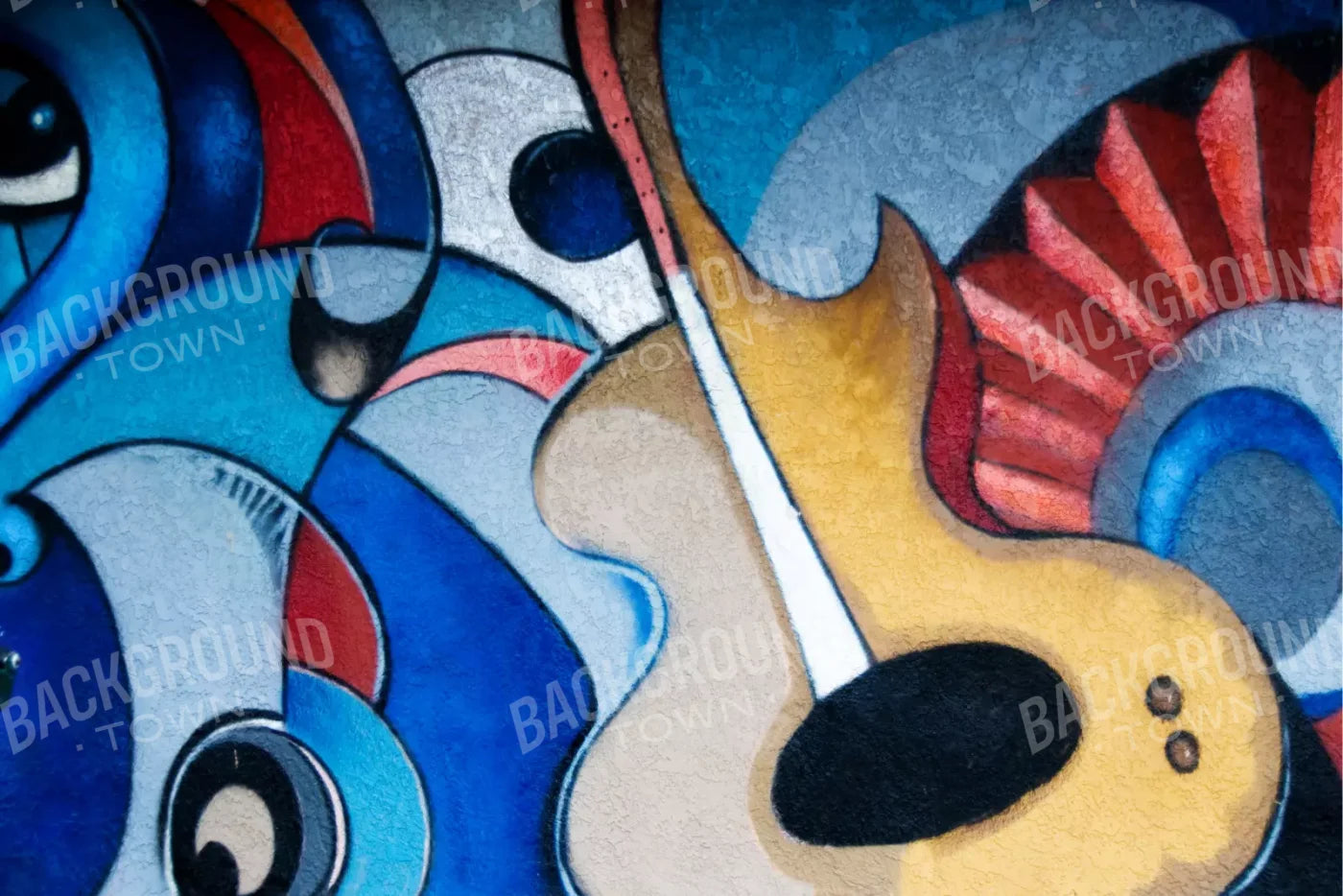 Guitar Graffiti 8’X5’ Ultracloth (96 X 60 Inch) Backdrop