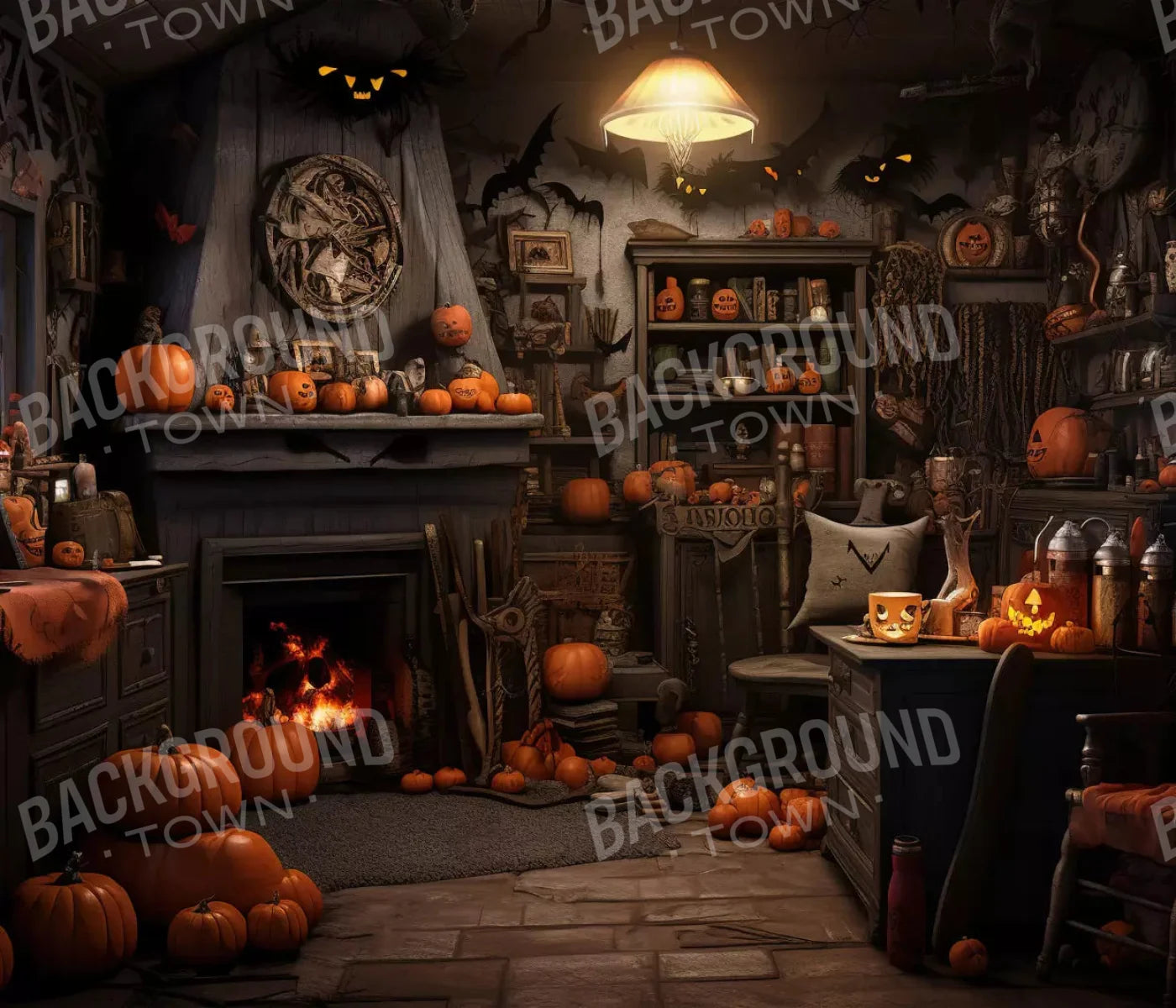 Halloween Cottage 12X10 Ultracloth ( 144 X 120 Inch ) Backdrop