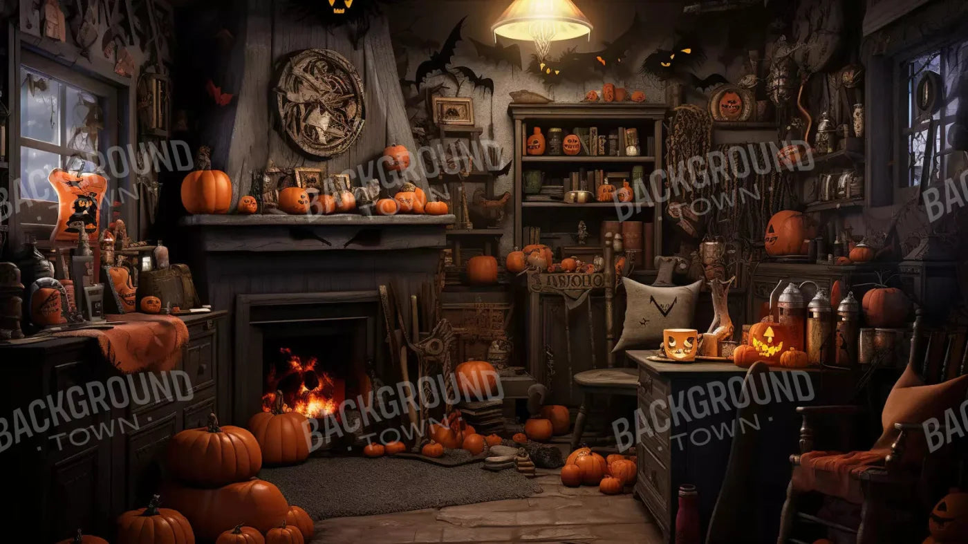 Halloween Cottage 14X8 Ultracloth ( 168 X 96 Inch ) Backdrop