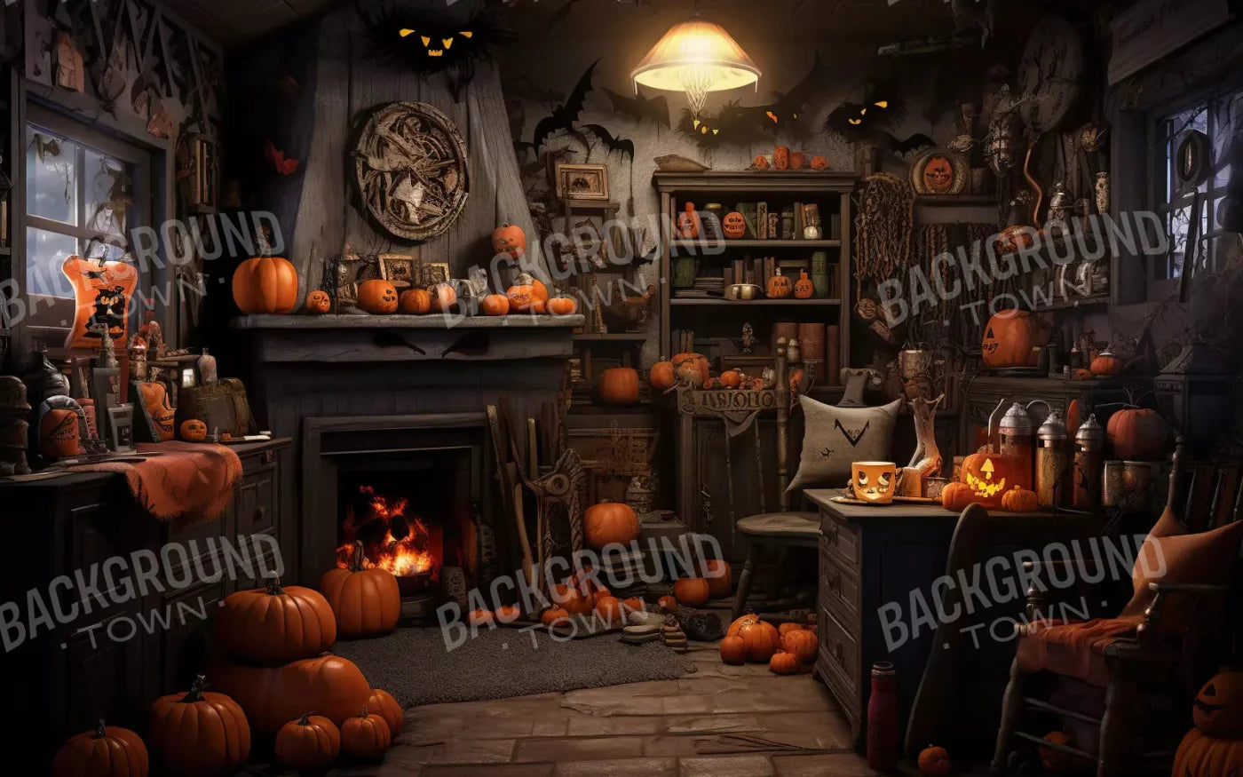 Halloween Cottage 14X9 Ultracloth ( 168 X 108 Inch ) Backdrop