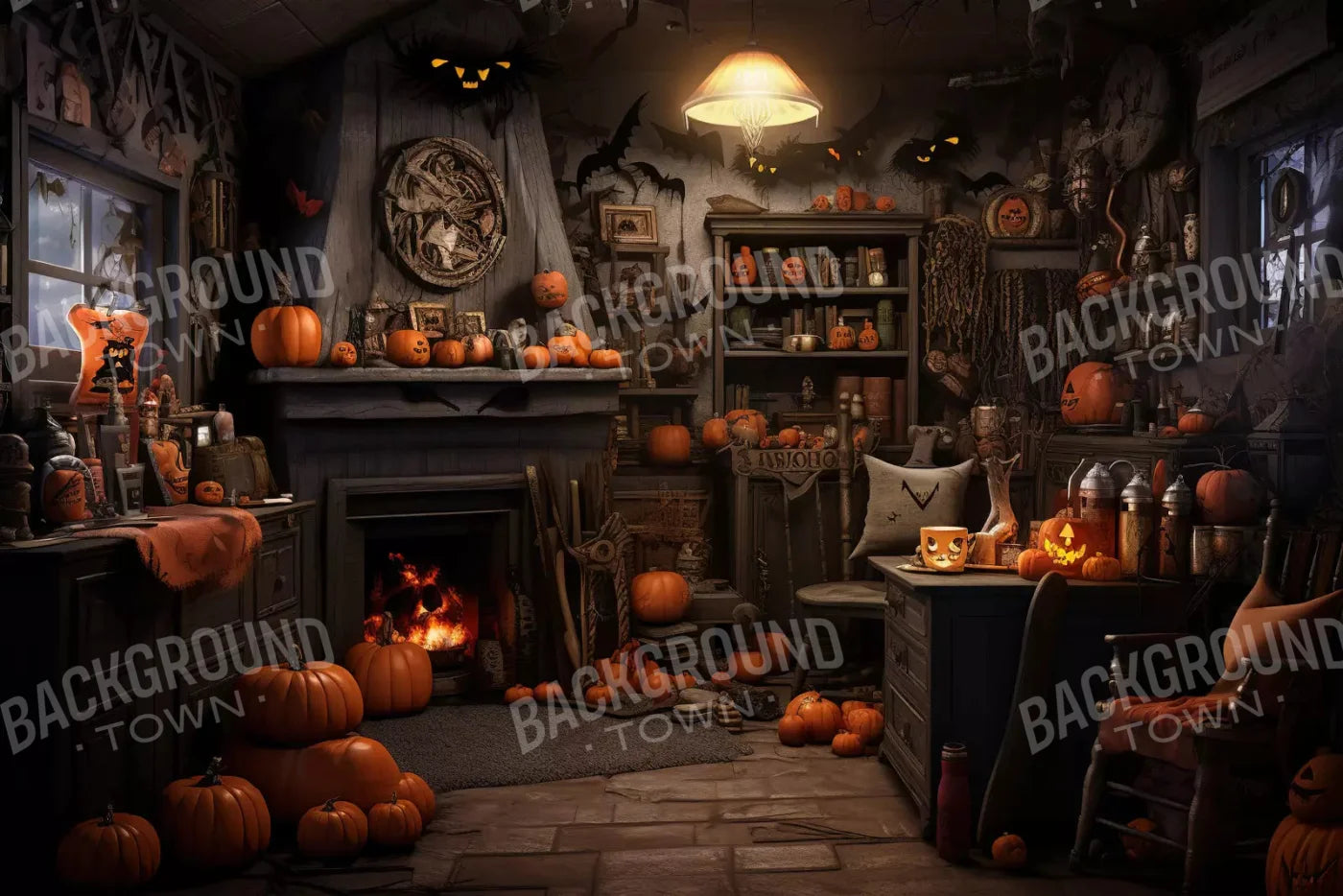 Halloween Cottage 8X5 Ultracloth ( 96 X 60 Inch ) Backdrop