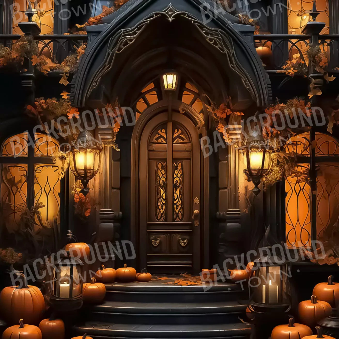 Halloween Door Step I 10’X10’ Ultracloth (120 X Inch) Backdrop