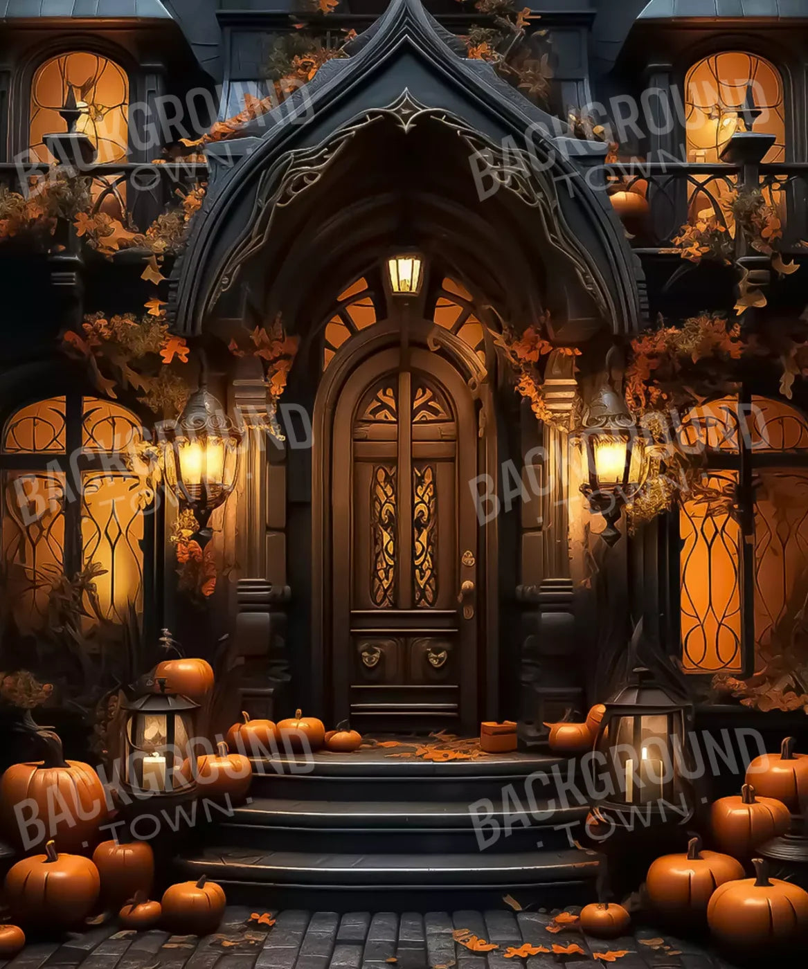 Halloween Door Step I 10’X12’ Ultracloth (120 X 144 Inch) Backdrop