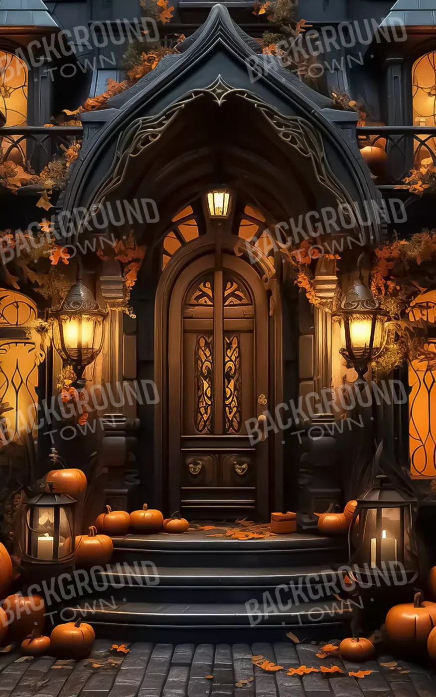 Halloween Door Step I 5’X8’ Ultracloth (60 X 96 Inch) Backdrop