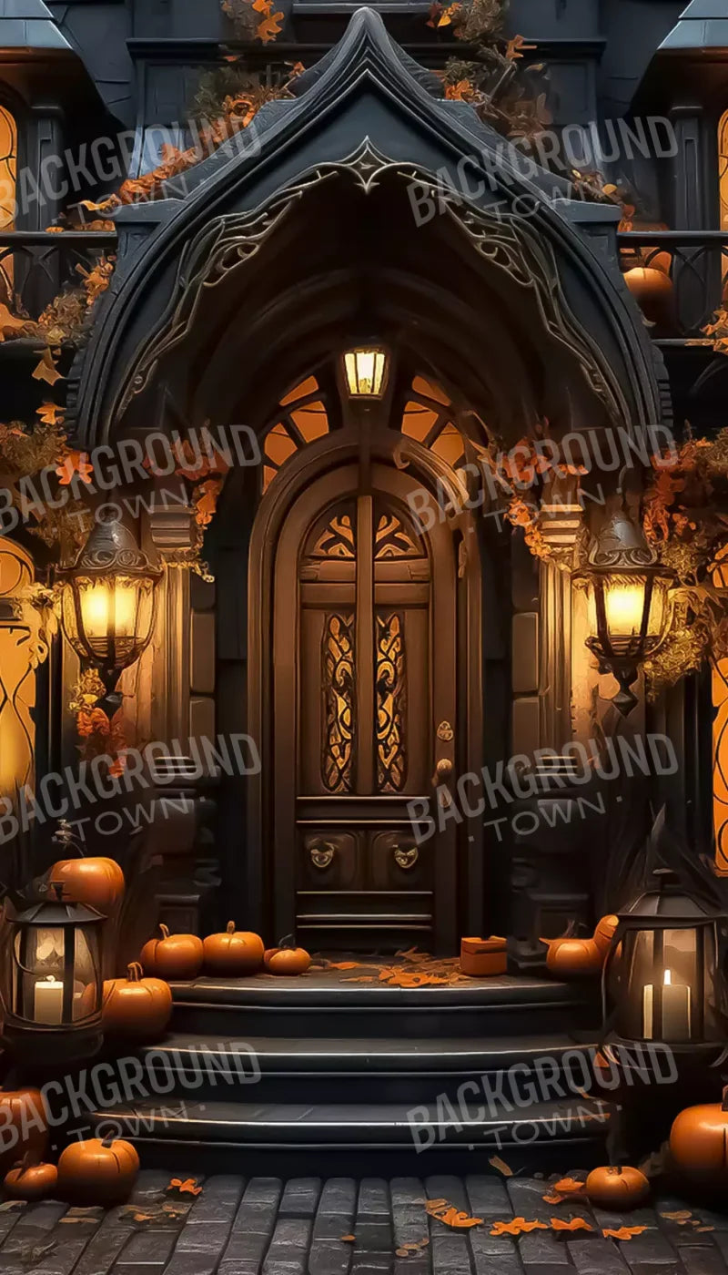 Halloween Door Step I 8’X14’ Ultracloth (96 X 168 Inch) Backdrop