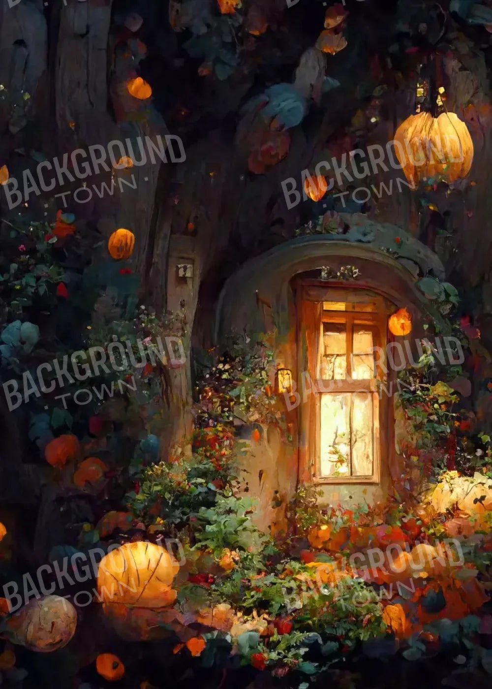 Halloween Fairy Garden 5’X7’ Ultracloth (60 X 84 Inch) Backdrop