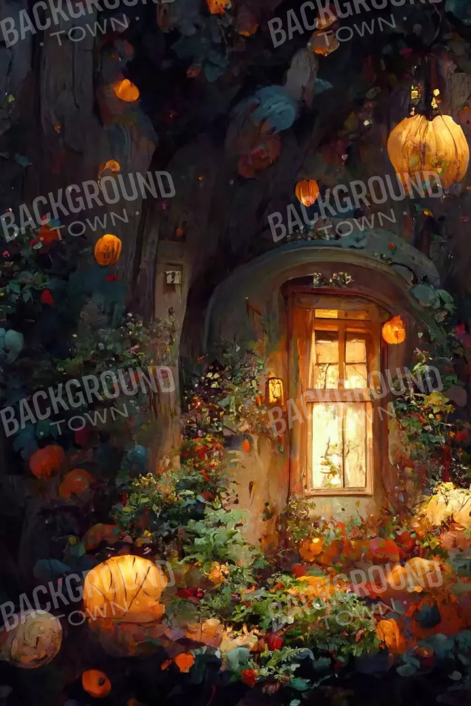 Halloween Fairy Garden 8’X12’ Ultracloth (96 X 144 Inch) Backdrop