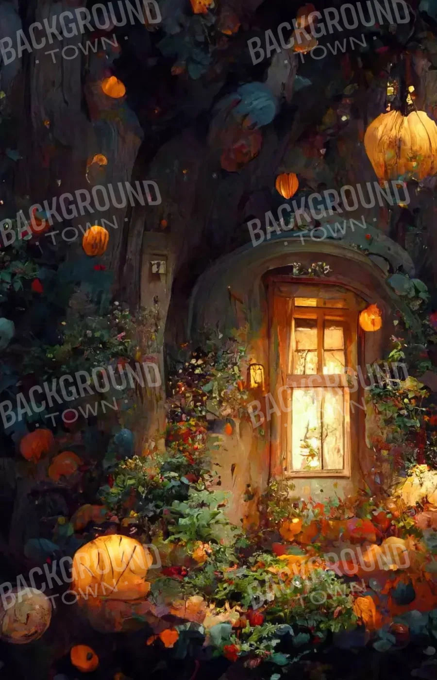 Halloween Fairy Garden 9’X14’ Ultracloth (108 X 168 Inch) Backdrop