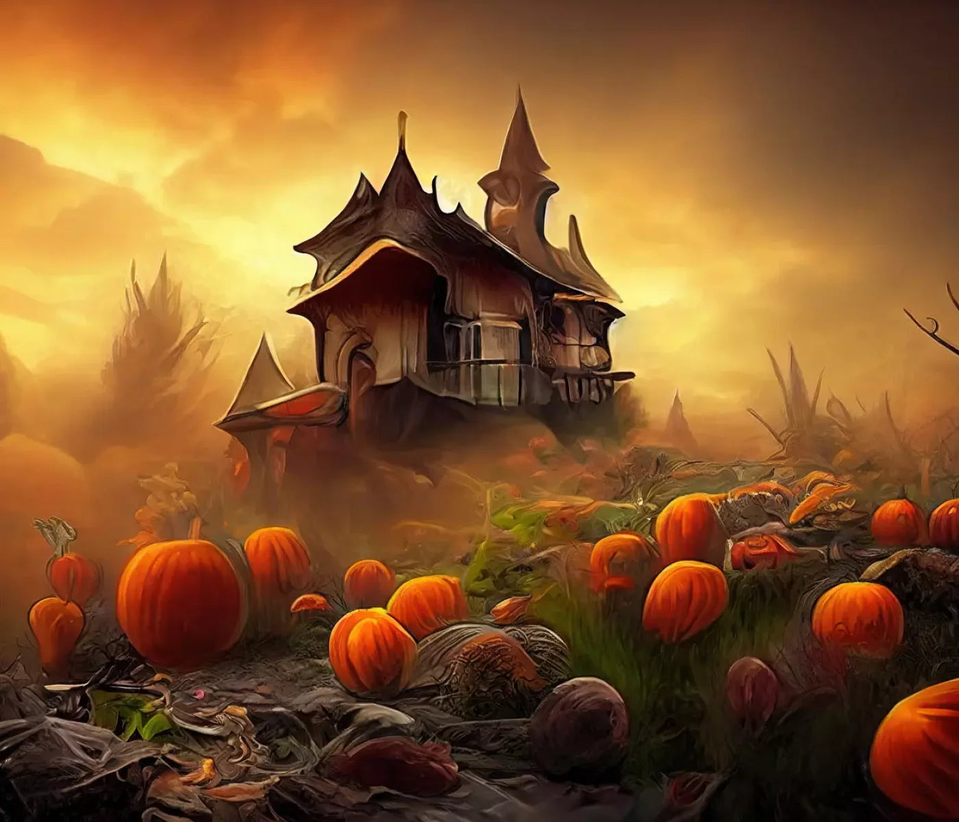 Halloween Sunset 12’X10’ Ultracloth (144 X 120 Inch) Backdrop