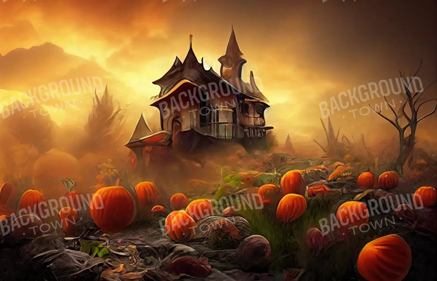 Halloween Sunset 12’X8’ Ultracloth (144 X 96 Inch) Backdrop