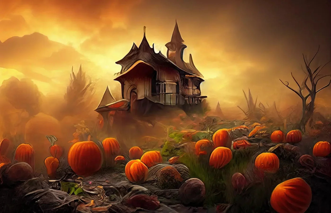Halloween Sunset 12’X8’ Ultracloth (144 X 96 Inch) Backdrop