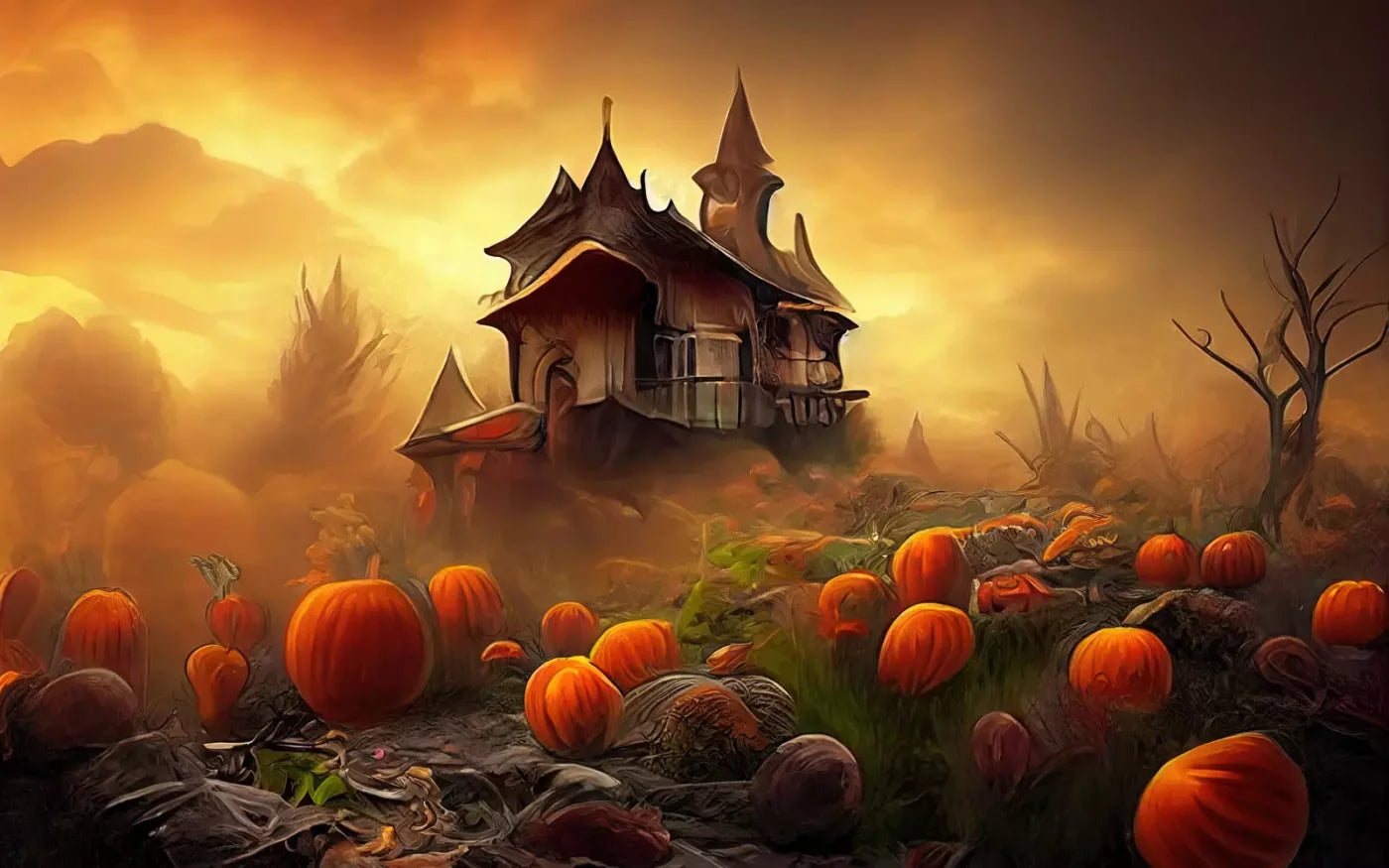 Halloween Sunset 14’X9’ Ultracloth (168 X 108 Inch) Backdrop