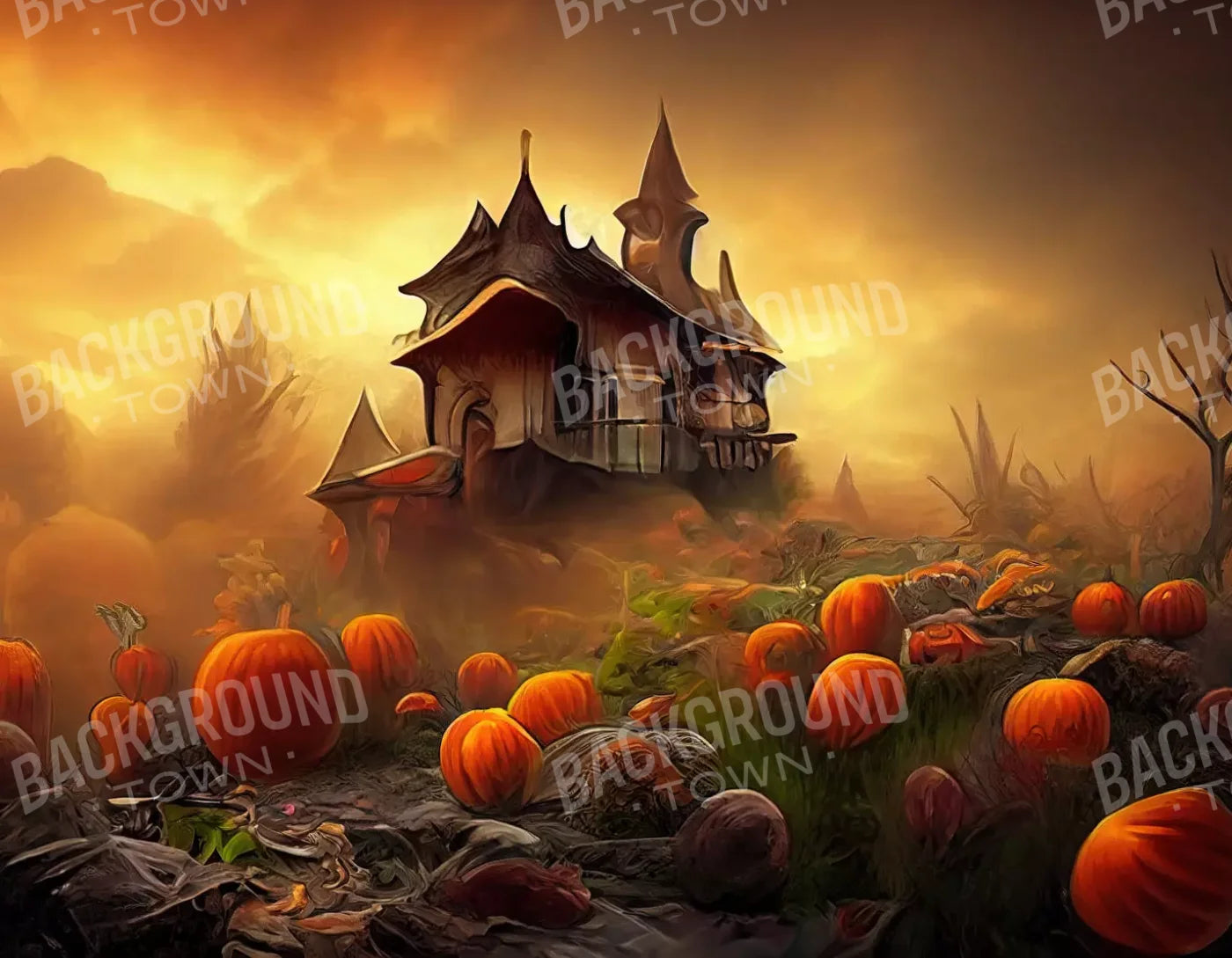 Halloween Sunset 8’X6’ Fleece (96 X 72 Inch) Backdrop