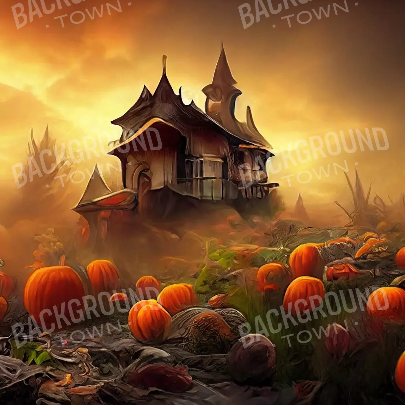 Halloween Sunset 8’X8’ Fleece (96 X Inch) Backdrop