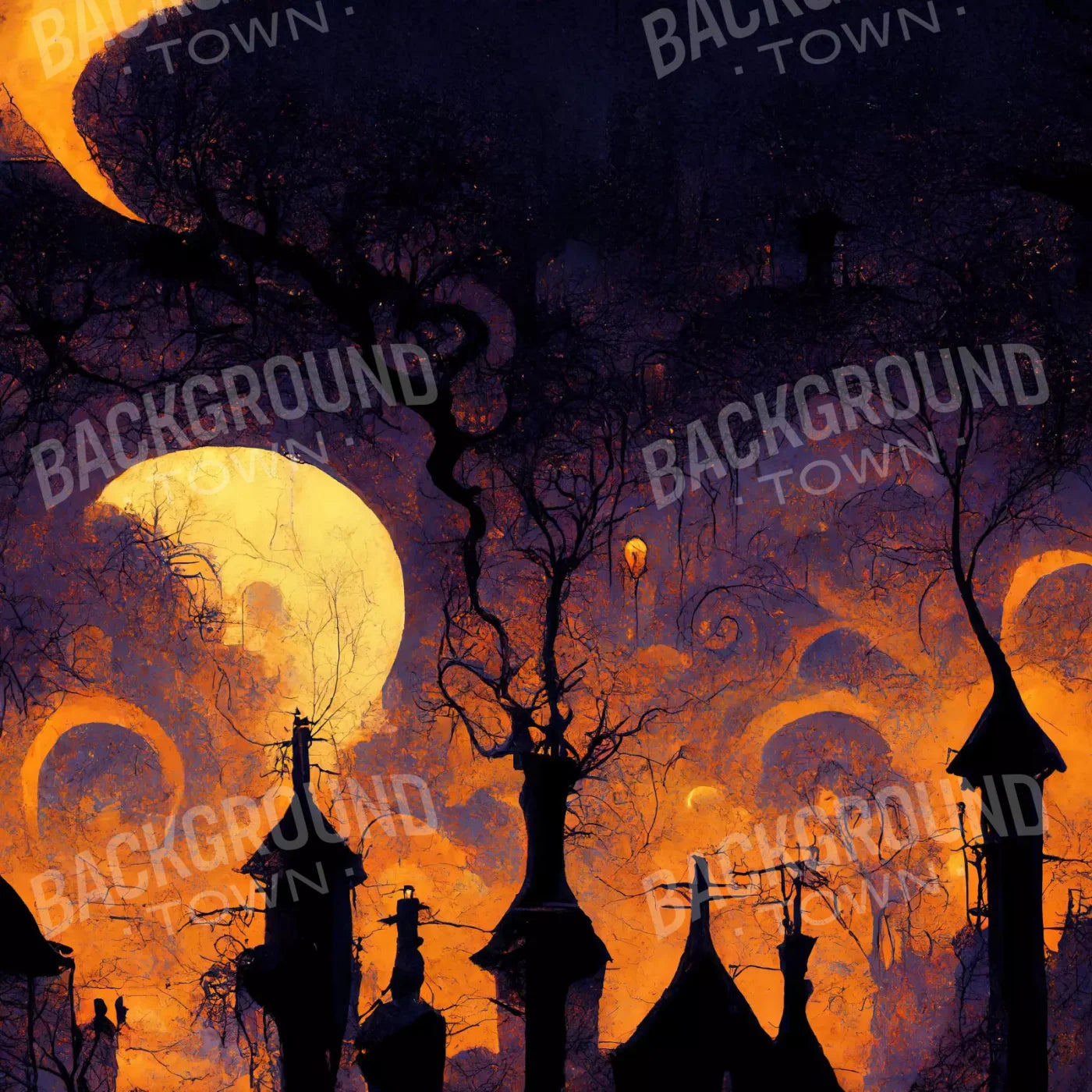 Halloween Town 10’X10’ Ultracloth (120 X Inch) Backdrop
