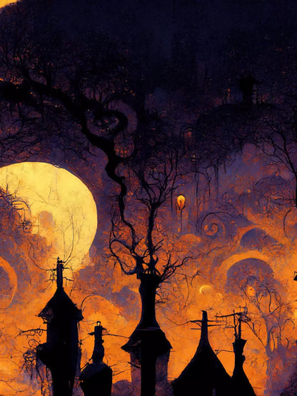 Halloween Town 5’X7’ Ultracloth (60 X 84 Inch) Backdrop