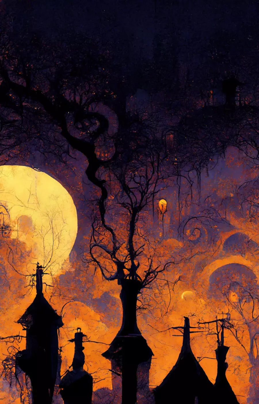 Halloween Town 8’X12’ Ultracloth (96 X 144 Inch) Backdrop