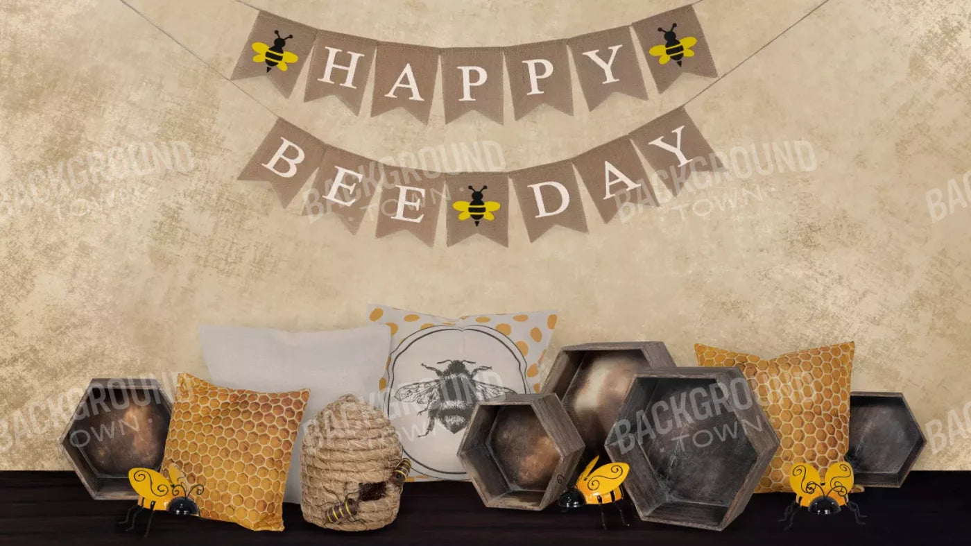 Happy Bee Day 14X8 Ultracloth ( 168 X 96 Inch ) Backdrop