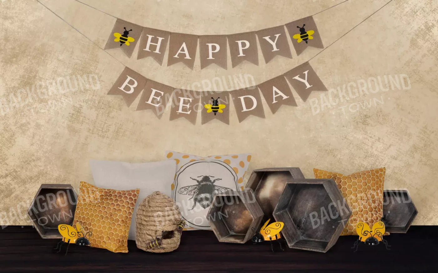 Happy Bee Day 14X9 Ultracloth ( 168 X 108 Inch ) Backdrop