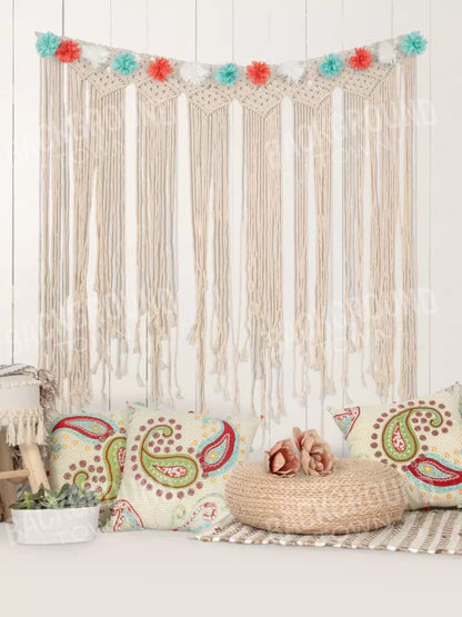 Happy Boho 8X10 Fleece ( 96 X 120 Inch ) Backdrop