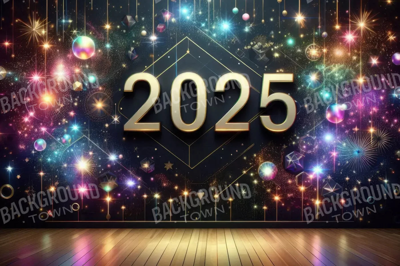 Happy New Year 12’X8’ Ultracloth (144 X 96 Inch) Backdrop