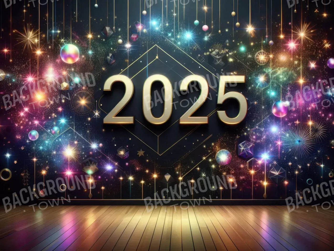 Happy New Year 8’X6’ Fleece (96 X 72 Inch) Backdrop