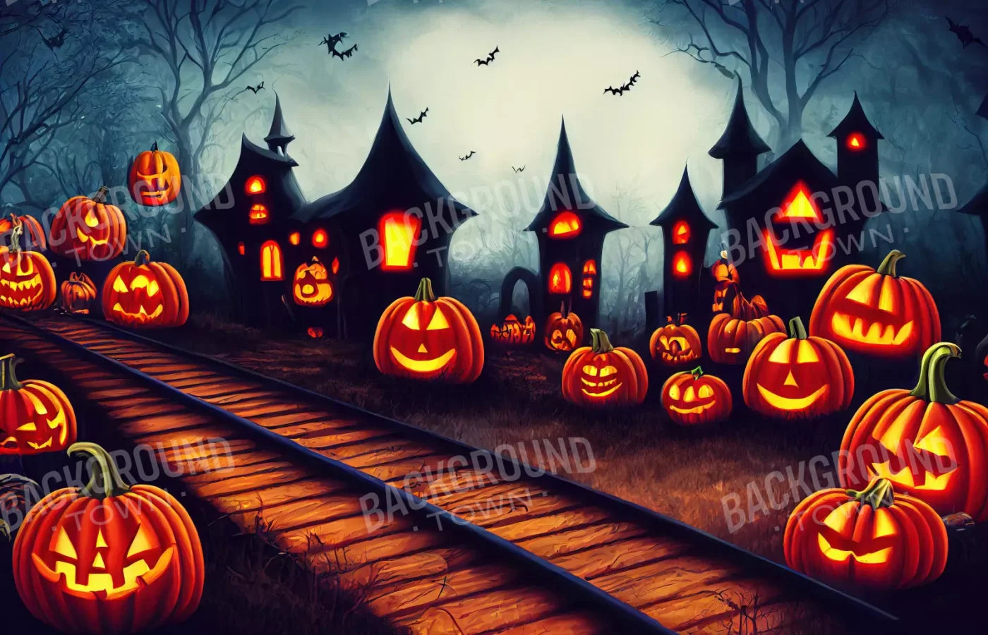 Happy O Lantern 12X8 Ultracloth ( 144 X 96 Inch ) Backdrop