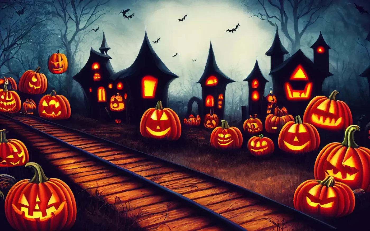 Happy O Lantern 14X9 Ultracloth ( 168 X 108 Inch ) Backdrop