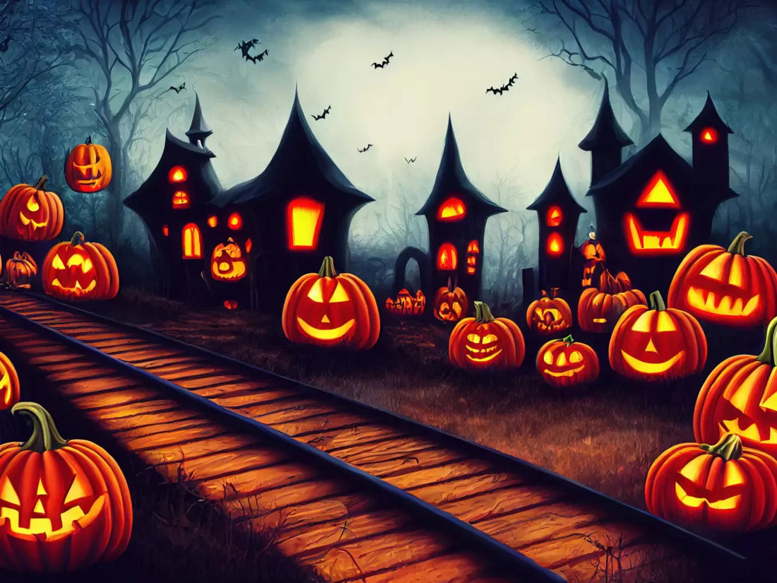 Happy O Lantern 68X5 Fleece ( 80 X 60 Inch ) Backdrop