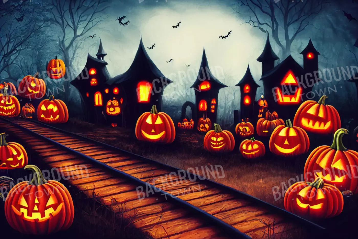 Happy O Lantern 8X5 Ultracloth ( 96 X 60 Inch ) Backdrop