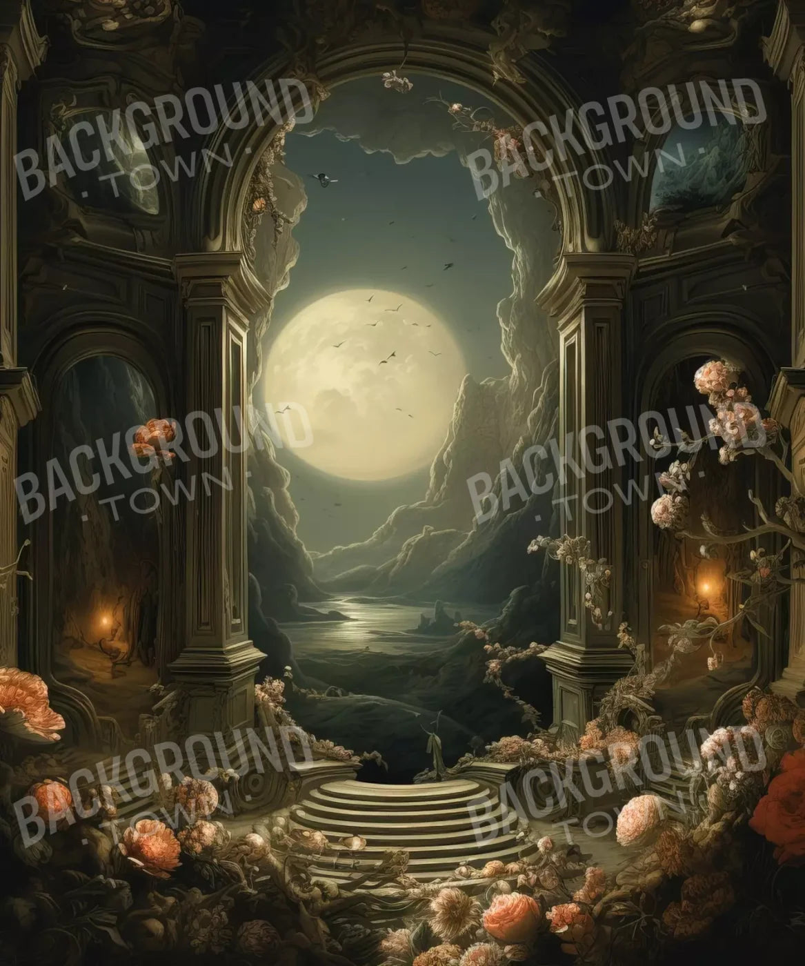 Haunted Elegance I 10’X12’ Ultracloth (120 X 144 Inch) Backdrop