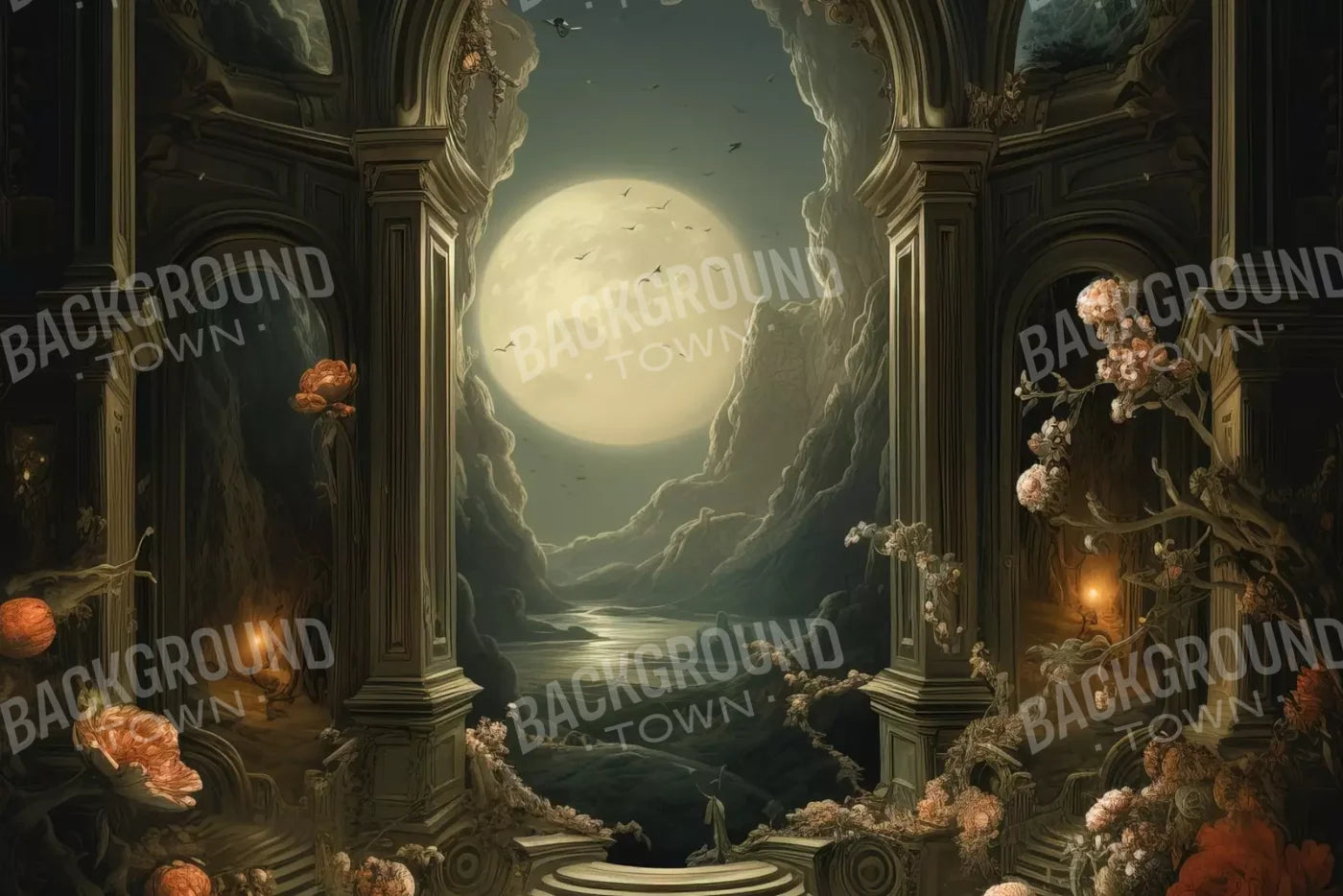 Haunted Elegance I 12’X8’ Ultracloth (144 X 96 Inch) Backdrop