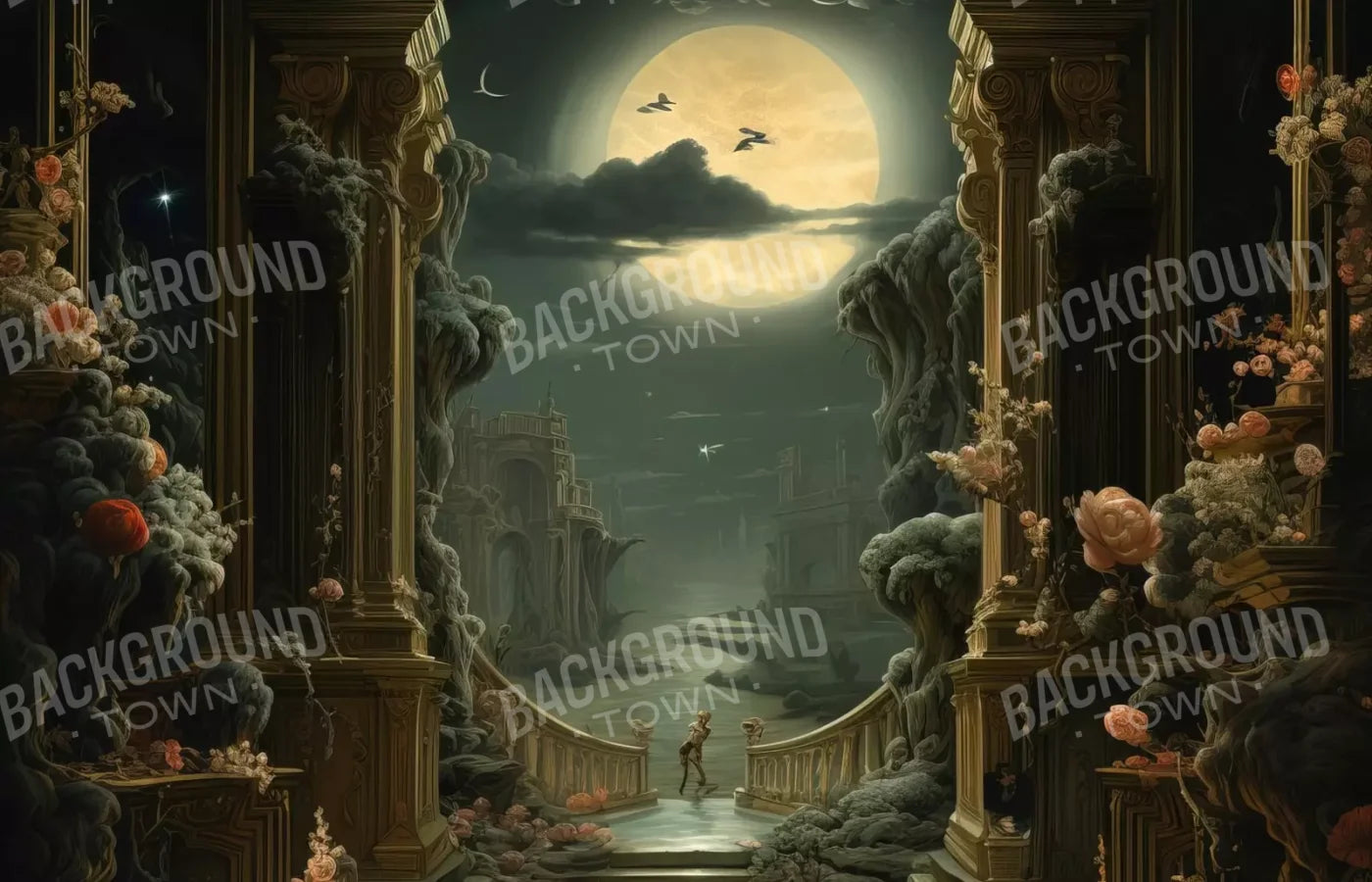 Haunted Elegance Ii 14’X9’ Ultracloth (168 X 108 Inch) Backdrop