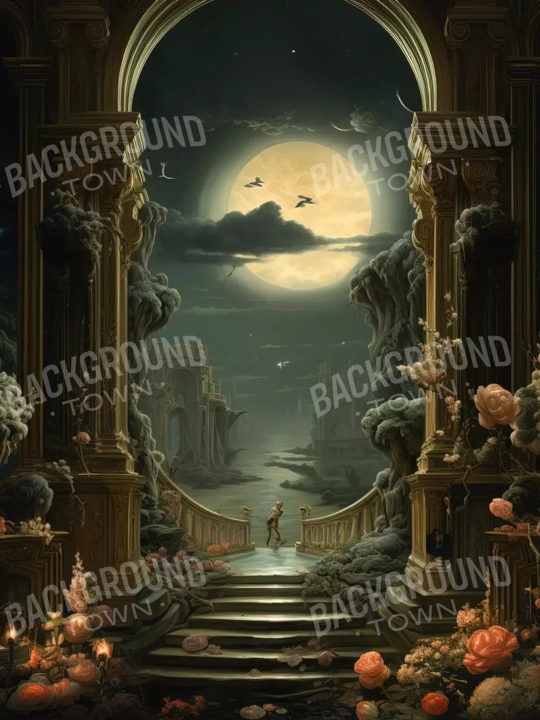 Haunted Elegance Ii 6’X8’ Fleece (72 X 96 Inch) Backdrop