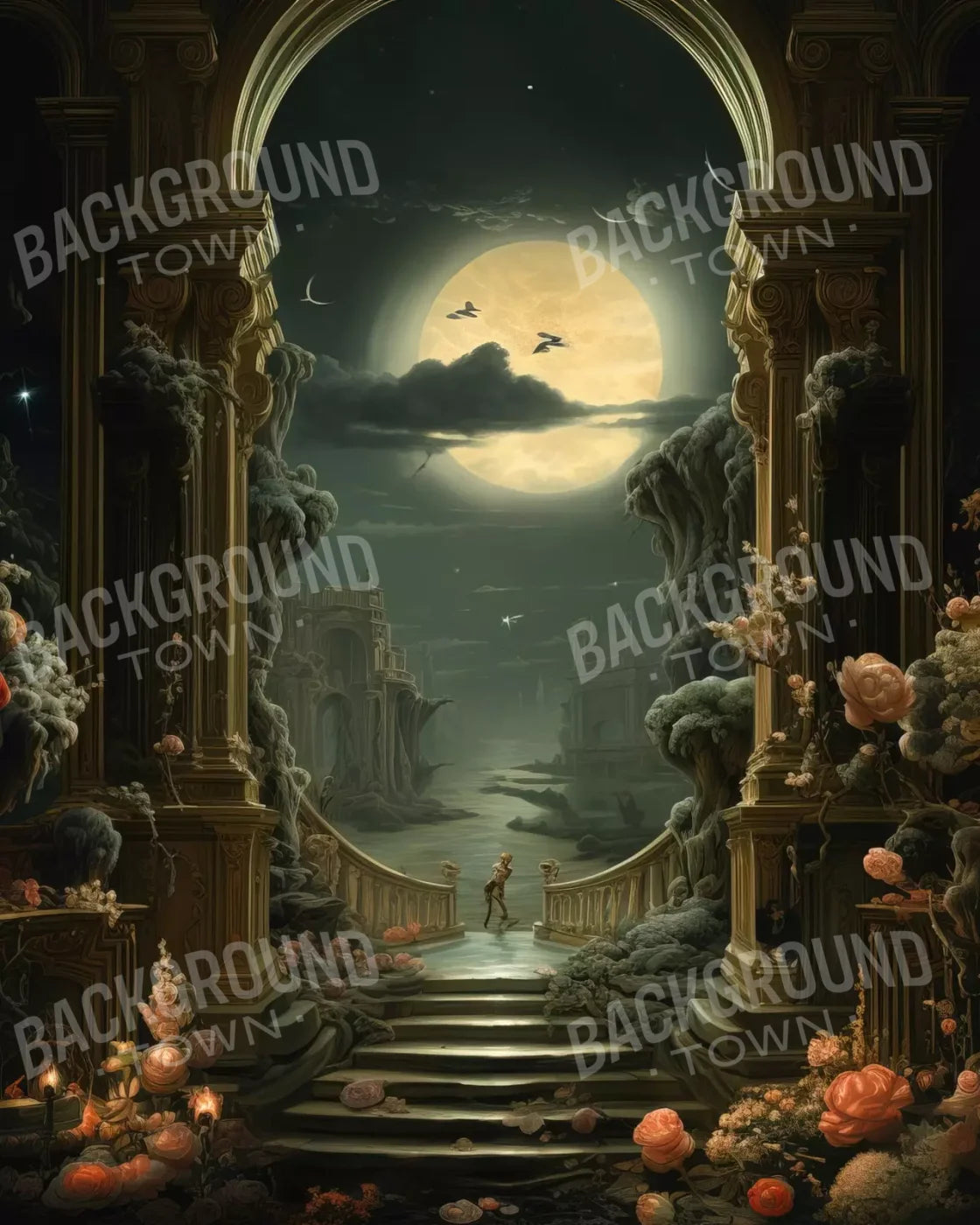 Haunted Elegance Ii 8’X10’ Fleece (96 X 120 Inch) Backdrop