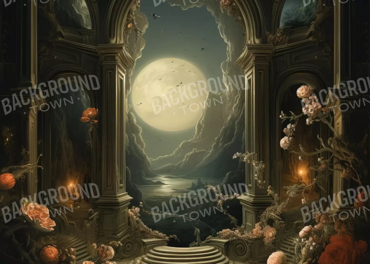 Haunted Elegance I 7’X5’ Ultracloth (84 X 60 Inch) Backdrop