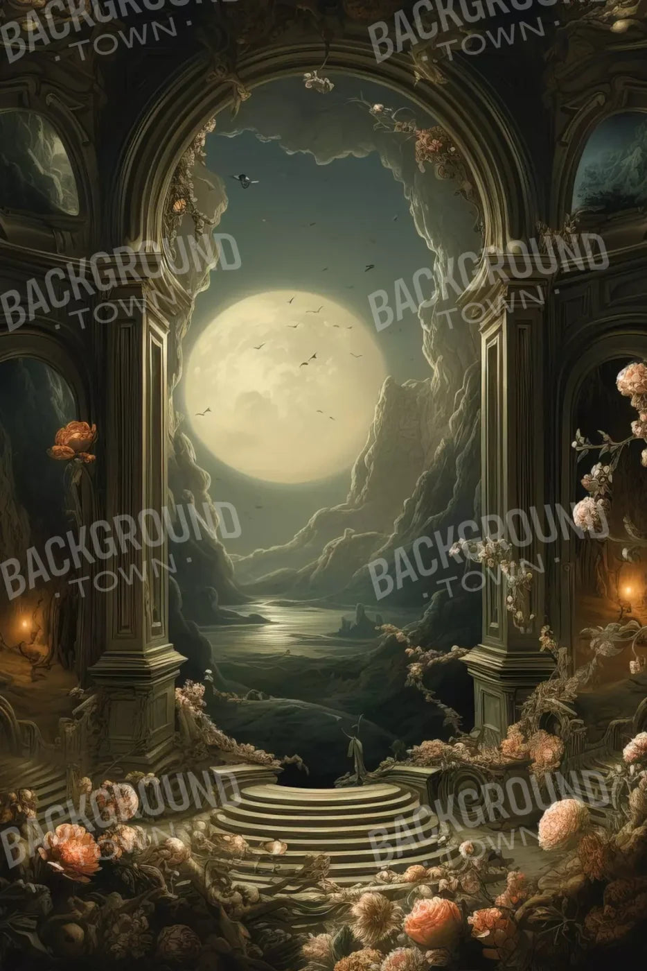 Haunted Elegance I 8’X12’ Ultracloth (96 X 144 Inch) Backdrop