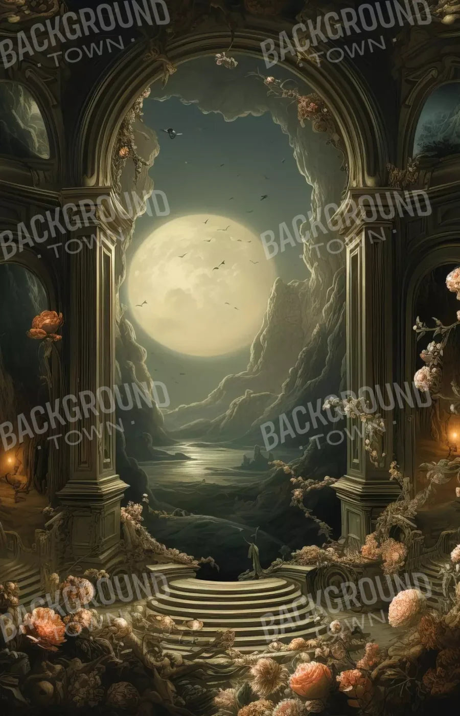 Haunted Elegance I 9’X14’ Ultracloth (108 X 168 Inch) Backdrop