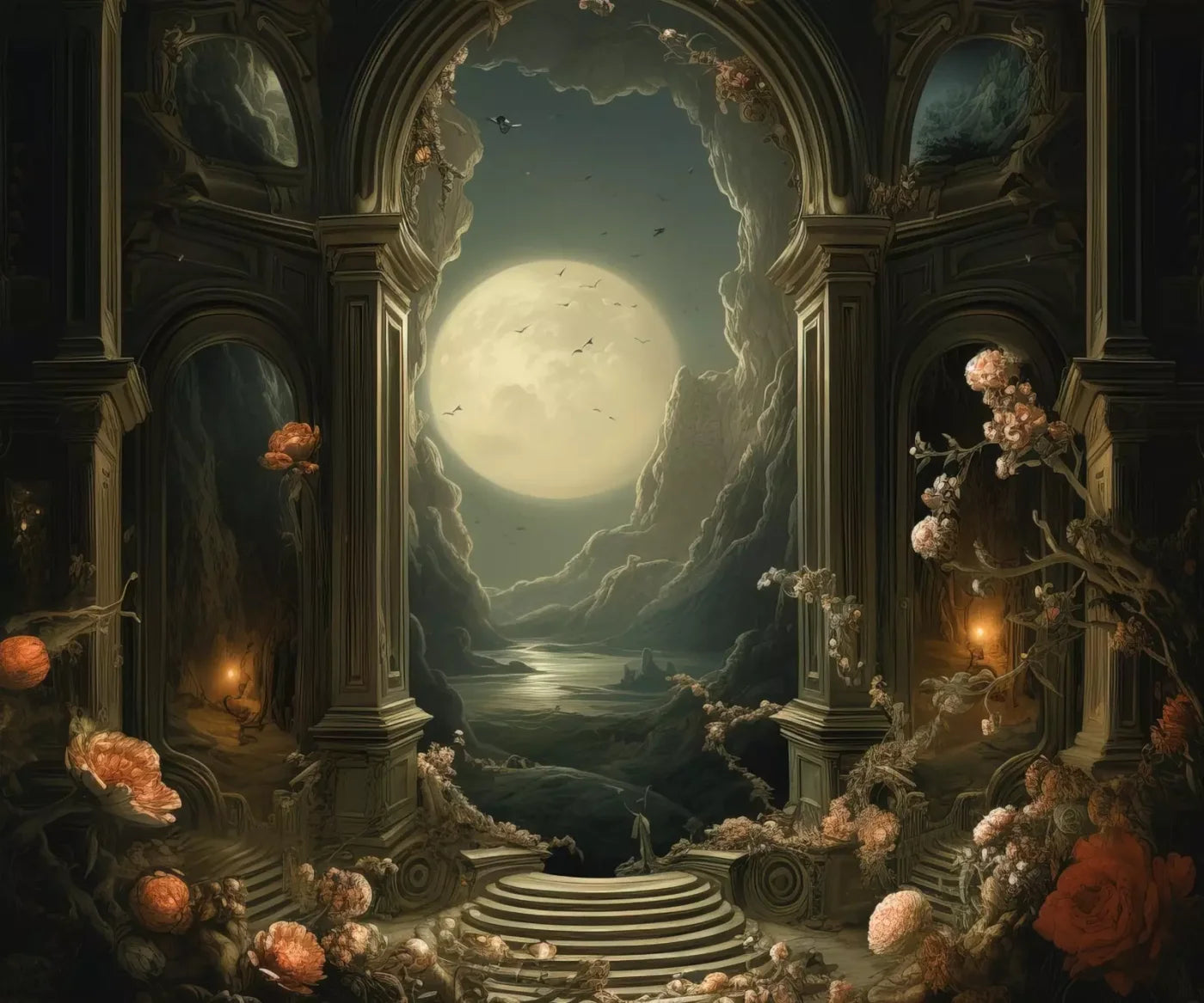 Haunted Elegance I 12’X10’ Ultracloth (144 X 120 Inch) Backdrop