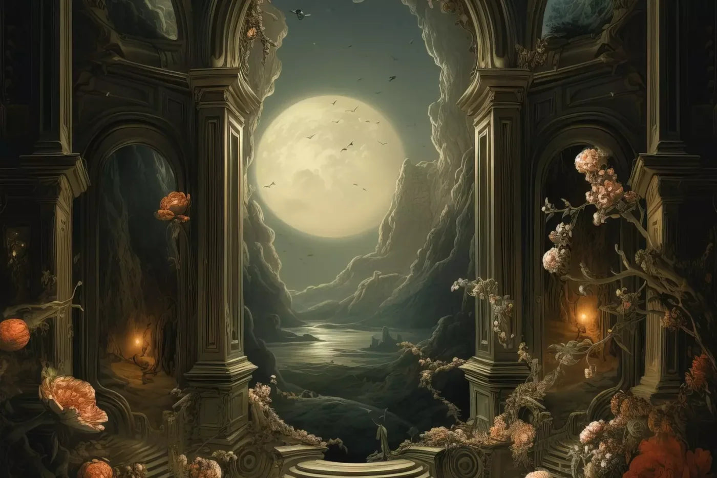 Haunted Elegance I 12’X8’ Ultracloth (144 X 96 Inch) Backdrop