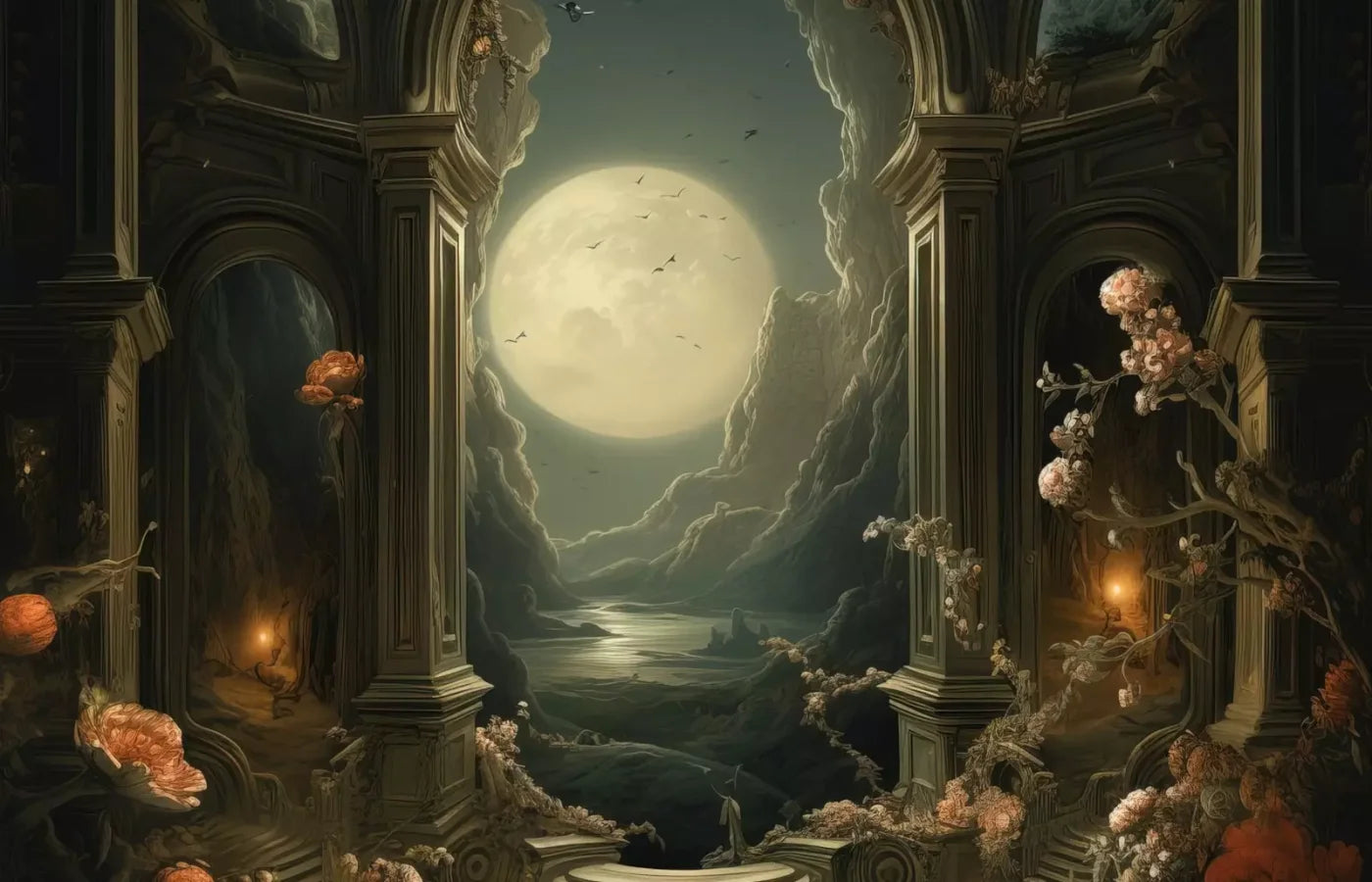 Haunted Elegance I 14’X9’ Ultracloth (168 X 108 Inch) Backdrop