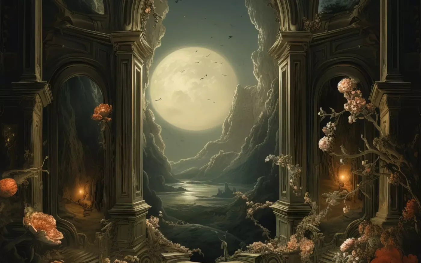Haunted Elegance I 16’X10’ Ultracloth (192 X 120 Inch) Backdrop