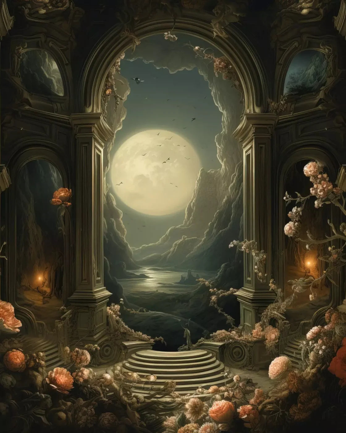 Haunted Elegance I 8’X10’ Fleece (96 X 120 Inch) Backdrop