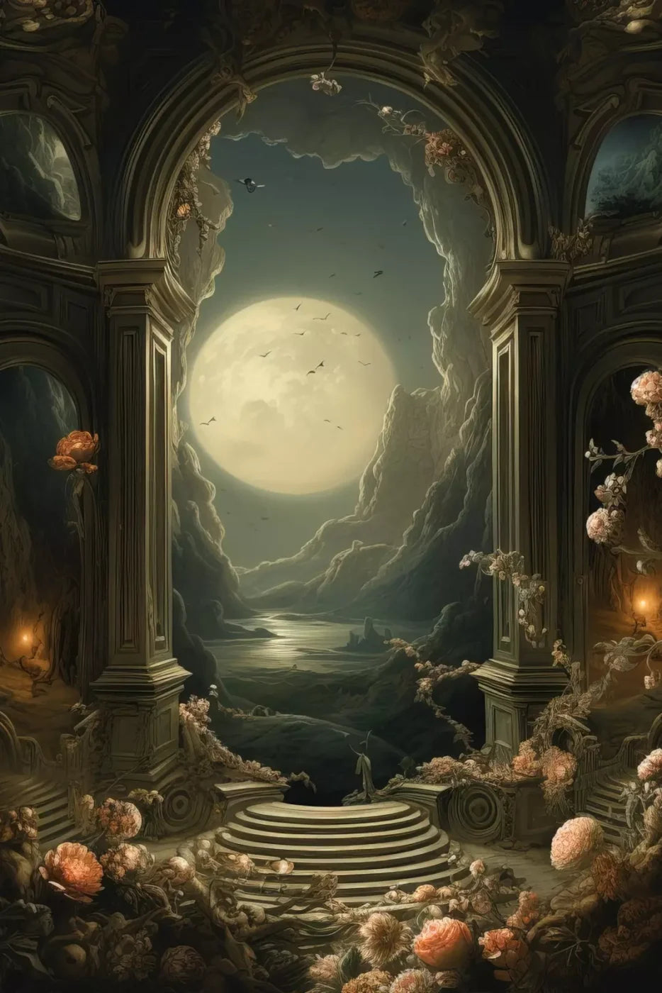 Haunted Elegance I 8’X12’ Ultracloth (96 X 144 Inch) Backdrop
